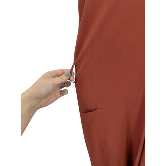 Athleta Sarasota Jumpsuit Womens Small Russet Brown Color Comfort Stretch Travel - Picture 4 of 10